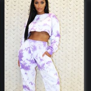Violet Tie Dye High Waist Joggers